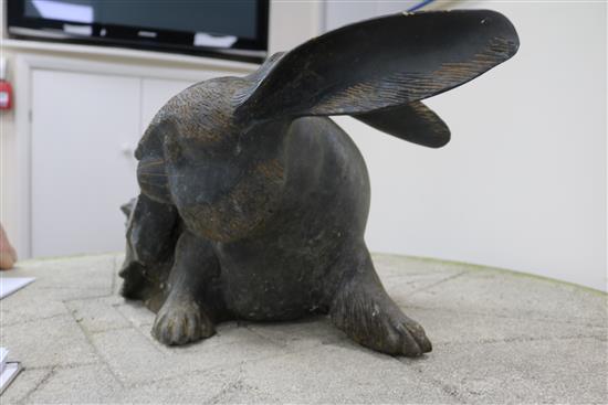 A bronze hare W. approx 65cm